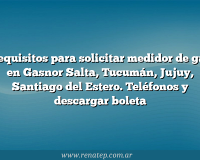 Requisitos para solicitar medidor de gas en Gasnor Salta, Tucumán, Jujuy, Santiago del Estero. Teléfonos y descargar boleta