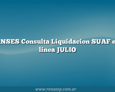 ANSES Consulta Liquidacion SUAF en linea JULIO