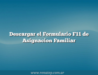 Descargar el Formulario F11 de Asignacion Familiar