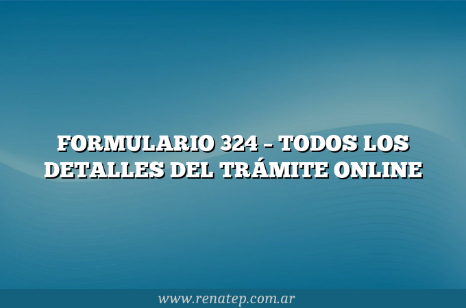 FORMULARIO 324 &#8211;  TODOS LOS DETALLES DEL TRÁMITE ONLINE