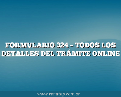 FORMULARIO 324 –  TODOS LOS DETALLES DEL TRÁMITE ONLINE