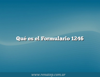 Qué es el Formulario 1246