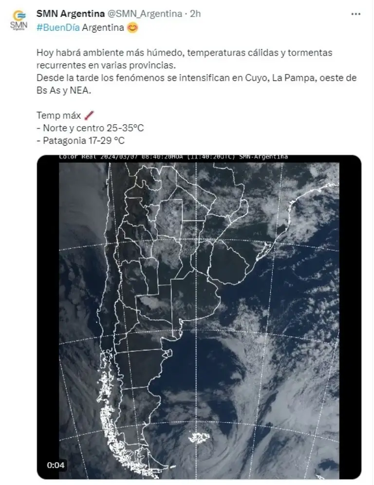 QUE INFORMACION OFRECE EL SERVICIO METEOROLOGICO NACIONAL PARA AZUL