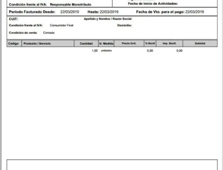 QUE FACTURA DEBE EMITIR UN MONOTRIBUTISTA SEGUN LA LEY ARGENTINA